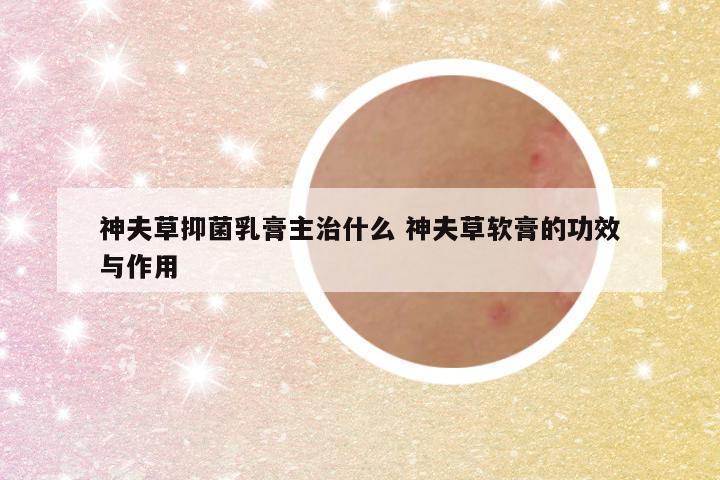 神夫草抑菌乳膏主治什么 神夫草软膏的功效与作用