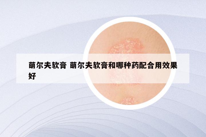 萌尔夫软膏 萌尔夫软膏和哪种药配合用效果好