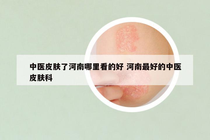 中医皮肤了河南哪里看的好 河南最好的中医皮肤科