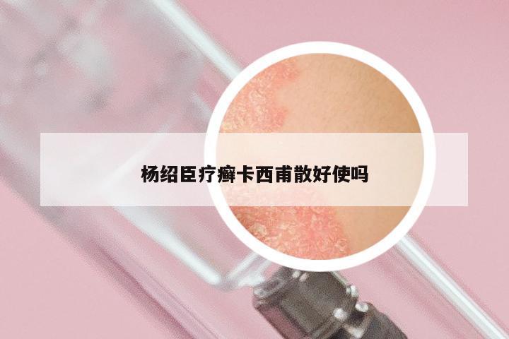 杨绍臣疗癣卡西甫散好使吗